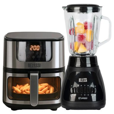 COMBO X2: FREIDORA DE AIRE 4.5LT + LICUADORA 10 VELOCIDADES 500W 1.5LT