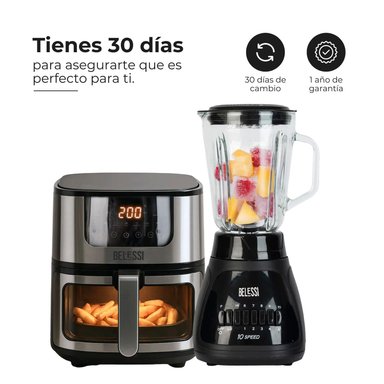 COMBO X2: FREIDORA DE AIRE 4.5LT + LICUADORA 10 VELOCIDADES 500W 1.5LT - 4
