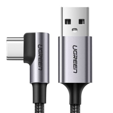 UGREEN CABLE USB-A A USB-C 2M EN ÁNGULO 90° PARA CARGA Y USO CÓMODO - 1