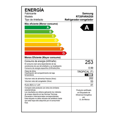 REFRIGERADORA SAMSUNG BOTTOM FREEZER NO FROST RT25FARADS8 255 L - 6