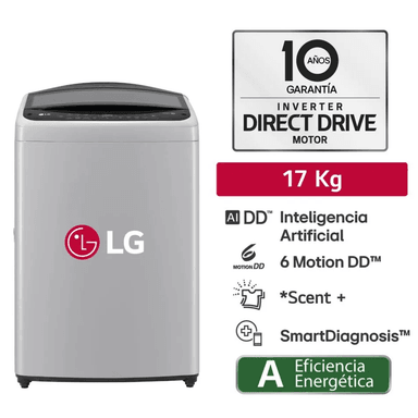 LAVADORA LG 17 KG CARGA SUPERIOR AI DD INTELIGENCIA ARTIFICIAL WT17DV6T