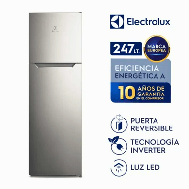 REFRIGERADORA ELECTROLUX 251 L TOP FREEZER PLATEADO - ERT28F2P4AS