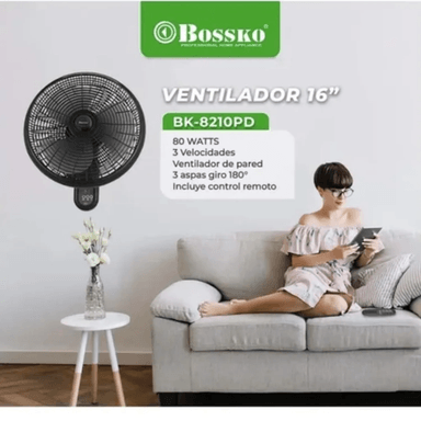 VENTILADOR DE PARED BOSSKO BK-8210PD 80 WATTS CONTROL REMOTO - 4