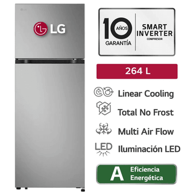 REFRIGERADORA LG TOP FREEZER VT26BPY NO FROST 264 LT