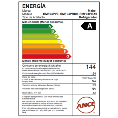 FRIGOBAR MABE RMF04PRX0 93 LTS PLOMO - 7