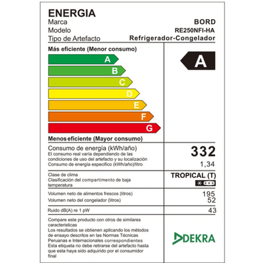 REFRIGERADORA BORD 251 LT NO FROST RE250NFIH - 4