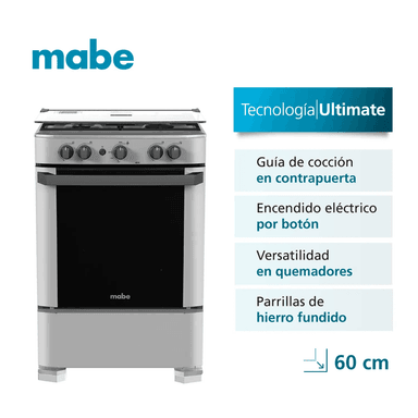 COCINA DE PISO A GAS 60CM SILVER MABE CMP6010FG1 - 4