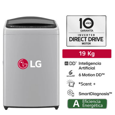 LAVADORA LG 19 KG SUPERIOR AI DD CARGA 6 MOTION CON GRIS WT19DV6T - 1