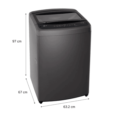 LAVADORA LG CARGA SUPERIOR 19 KG WT19BVTB TURBODRUM NEGRO CLARO - 2