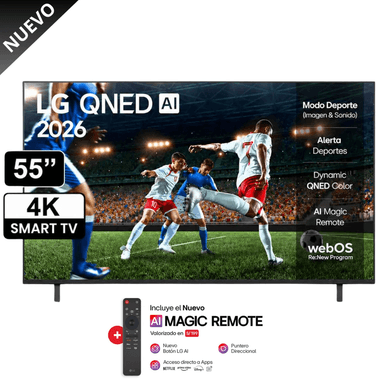 TELEVISOR LG QNED 55” 4K UHD SMART TV CON AI 55QNED73ASA (2026) - 1