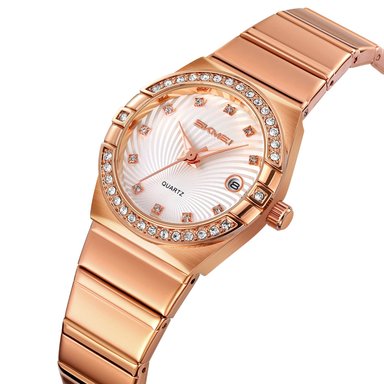RELOJ SKMEI 2342 ORO ROSA CORREA ACERO PARA MUJER