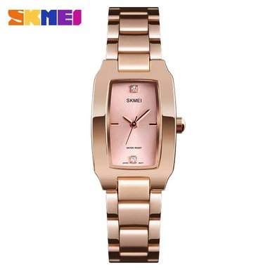 RELOJ SKMEI 1400 ORO ROSA CORREA ACERO PARA MUJER