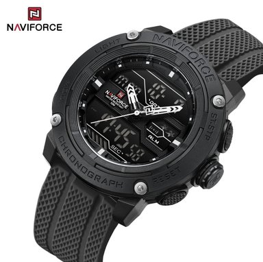 RELOJ NAVIFORCE NF7114 NEGRO SILICONA DUAL PARA CABALLERO