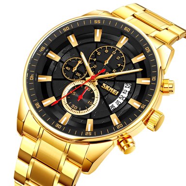 RELOJ SKMEI 9285 DORADO CORREA ACERO CRONOMETRO