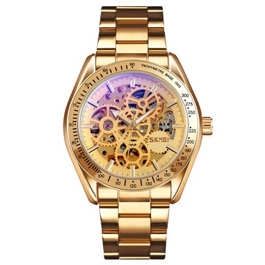 RELOJ SKMEI 9194 DORADO MECANICO TOURBILLON AUTOMATICO