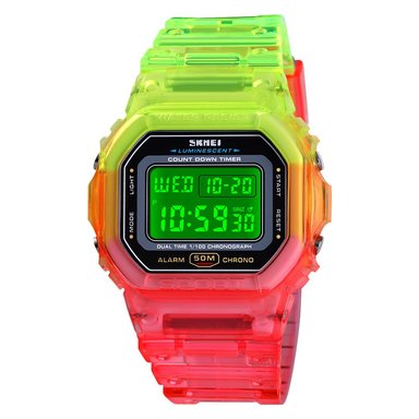 RELOJ SKMEI 1622 ROJO Y VERDE DIGITAL SILICONA
