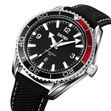 RELOJ SKMEI 9291 NEGRO CORREA CUERO ANALOGO