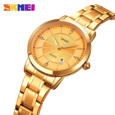 RELOJ SKMEI 1819 DORADO CORREA ACERO PARA MUJER