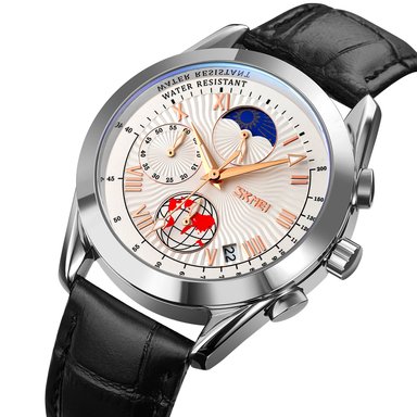 RELOJ SKMEI 9236 FASE LUNAR CUERO