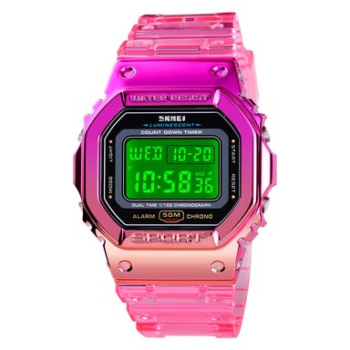 RELOJ SKMEI 1622 FUCSIA DIGITAL SILICONA