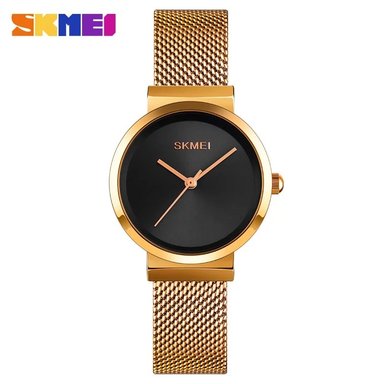 RELOJ SKMEI 1595 DORADO CORREA ACERO PARA MUJER