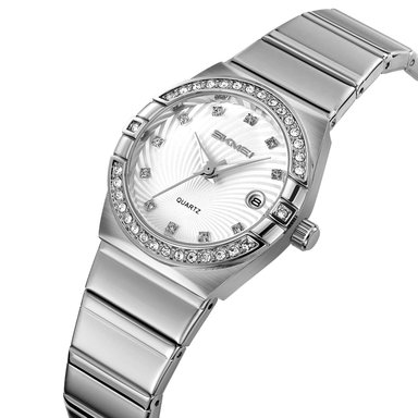 RELOJ SKMEI 2342 PLATEADO CORREA ACERO PARA MUJER