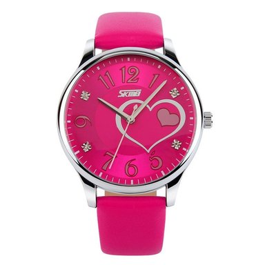 RELOJ SKMEI 9085 ROSA CORREA CUERO PARA MUJER
