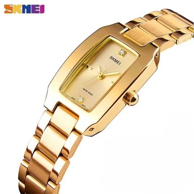 RELOJ SKMEI 1400 DORADO ANALÓGO CORREA ACERO DAMA