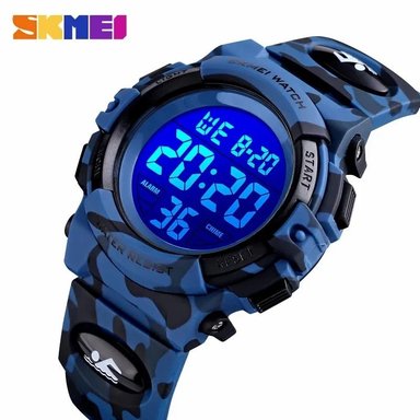 RELOJ SKMEI 1548 AZUL CAMUFLADO CON LUCES