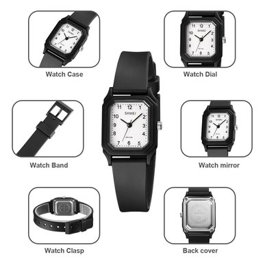 RELOJ SKMEI 1651 NEGRO NÚMEROS CORREA SILICONA PARA MUJER