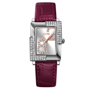 RELOJ SKMEI 9289 MORADO CORREA CUERO PARA MUJER