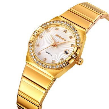 RELOJ SKMEI 2342 DORADO CORREA ACERO PARA MUJER