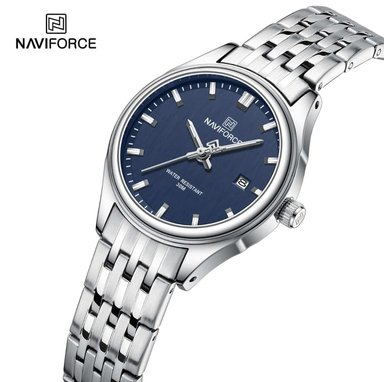 RELOJ NAVIFORCE 8039L CORREA ACERO  FONDO AZUL PARA DAMA