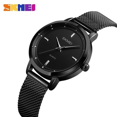 RELOJ SKMEI 1528 NEGRO CORREA ACERO PARA MUJER