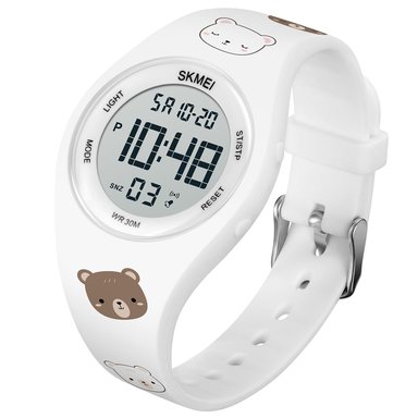 RELOJ SKMEI 1865  BLANCO CON DISEÑO  PARA NIÑOS CORREA SILICONA