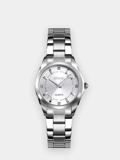 RELOJ SKMEI 1620 PLATEADO CORREA ACERO PARA MUJER