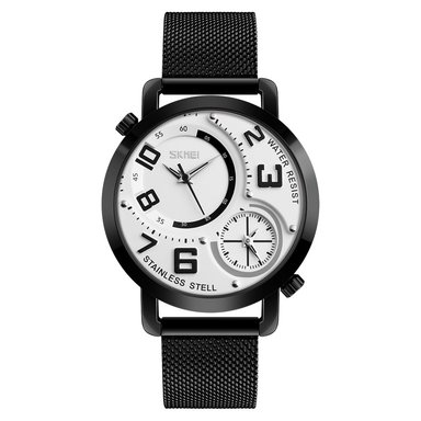 RELOJ SKMEI 9168 BLANCO ANALÓGO CORREA MESH