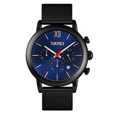 RELOJ SKMEI 9203 NEGRO FONDO AZUL CRONÓMETRO