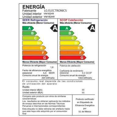 AIRE ACONDICIONADO SPLIT LG 18 000 BTU ARTCOOL FRÍO/CALOR VR182H9 - 5