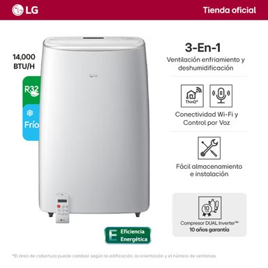 AIRE ACONDICIONADO PORTÁTIL SMART LG LP1419IVSM 14,000 BTU - 1