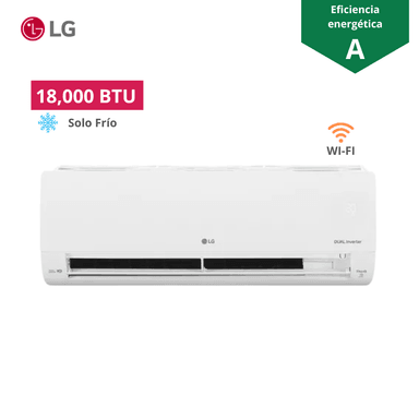 AIRE ACONDICIONADO SPLIT LG 18 000 BT U WIFI FRÍO SOLO INVERTER VM182CT