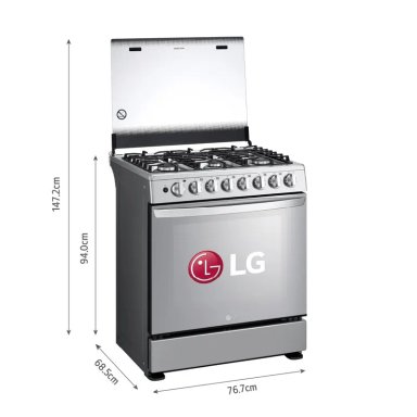 COCINA A GAS LRGZ5255S 6 HORNILLAS GRAN CAPACIDAD ACERO INOXIDABLE LG - 2