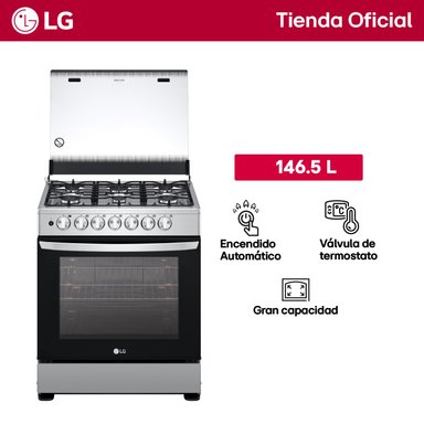 COCINA A GAS LRGZ5253S 6 HORNILLAS GRAN CAPACIDAD ACERO INOXIDABLE LG - 1