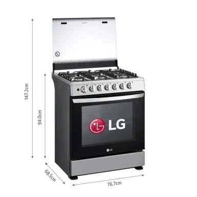 COCINA A GAS LRGZ5253S 6 HORNILLAS GRAN CAPACIDAD ACERO INOXIDABLE LG - 2