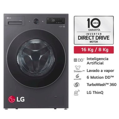 LAVASECA WD16EGNTS6P 16KG/8KG AI DD CARGA FRONTAL GRAFITO LG