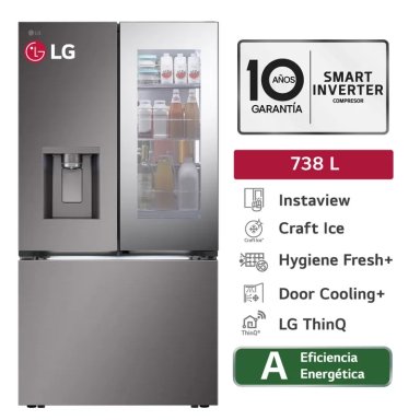 REFRIGERADORA GM89SXD 738LT INSTAVIEW FRENCH DOOR NEGRO ACERO LG