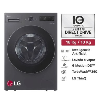 LAVASECA WD18EGNTSPG 18KG/10KG AI DD CARGA FRONTAL GRAFITO LG