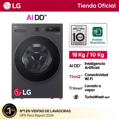 LAVASECA WD18EGNTSPG 18KG/10KG AI DD CARGA FRONTAL GRAFITO LG - 1