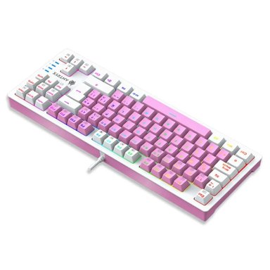 TECLADO MECÁNICO GAMING ANTRYX MK-840 TKL RGB AZUL Y ROSA, IDEAL PARA GAMERS Y PERSONALIZACIÓN AVANZADA - 1