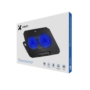 SOPORTE PARA NOTEBOOK XTECH 15.6' NEGRO CON LED AZUL - ERGONOMÍA Y ESTILO PARA TU ESCRITORIO